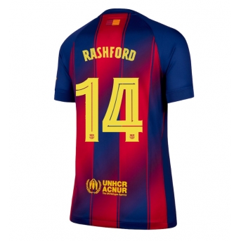 Billige Fotballdrakt Barcelona Marcus Rashford #14 Replika Hjemmedrakt Dame 2025-26 Kortermet
